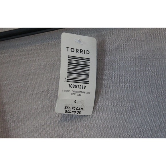 NWT Torrid Slub Cardigan Drape Front Lightweight Gray Women's Size 4 4X H14717 - Picture 5 of 11
